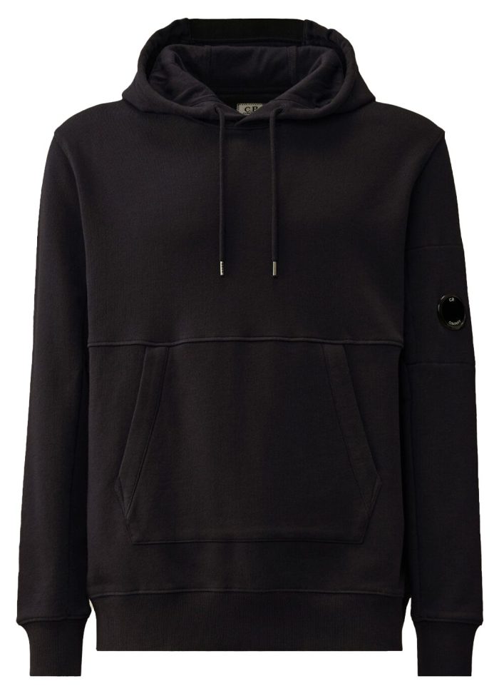 Diagonal Raised Fleece Hooded Lens Sweatshirt
